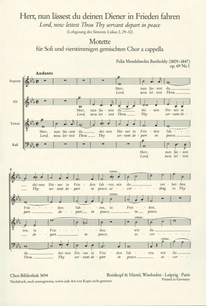 Drei Motetten op. 69/1